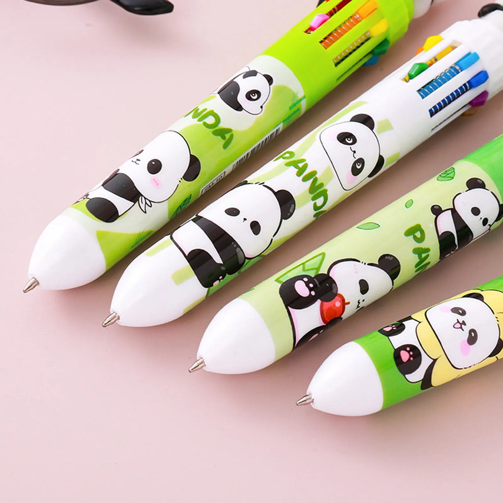 Kawaii Panda 10-in-1 Multicolor Ballpoint Pen | Fun Stationery