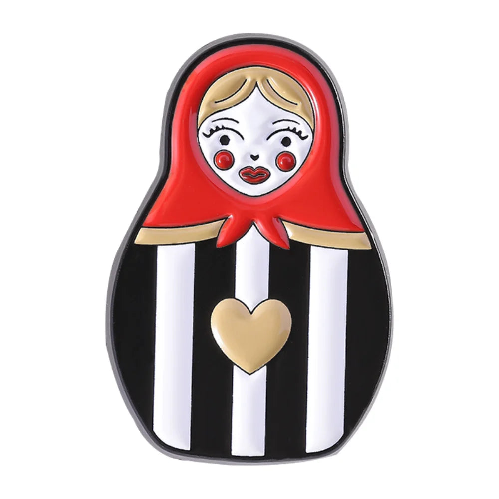 Russian Cultural Costume Collected Enamel Pin Classic Nesting Doll