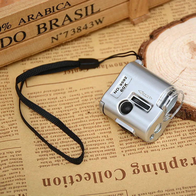 60X LED Pocket Magnifier – Jewelry Loupe & Currency Verifier