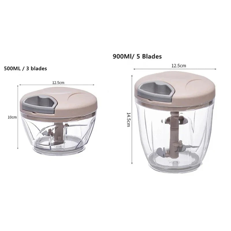 Manual Hand Pull Food Chopper – Garlic, Veggie & Herb Mincer