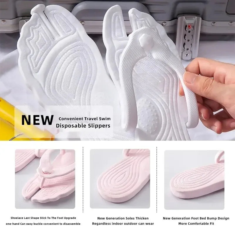 Foldable Travel Slippers – Portable Anti-Slip Hotel Flip Flops
