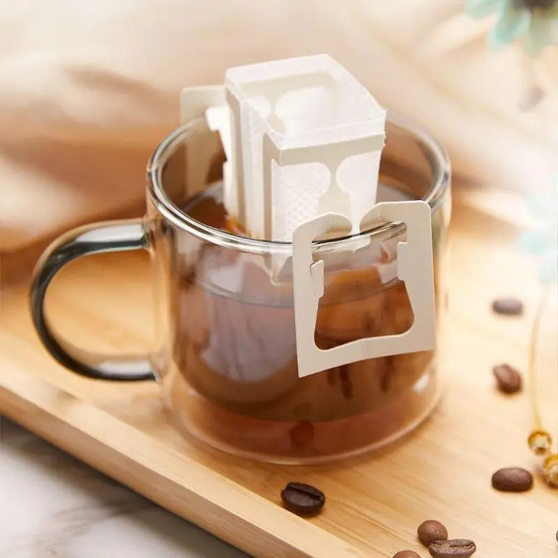 Disposable Hanging Ear Coffee Filters | Food Grade Biodegradable 25/50 Pk