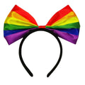 Rainbow Bow Headband – Colorful Fabric Hair Hoop for Parties
