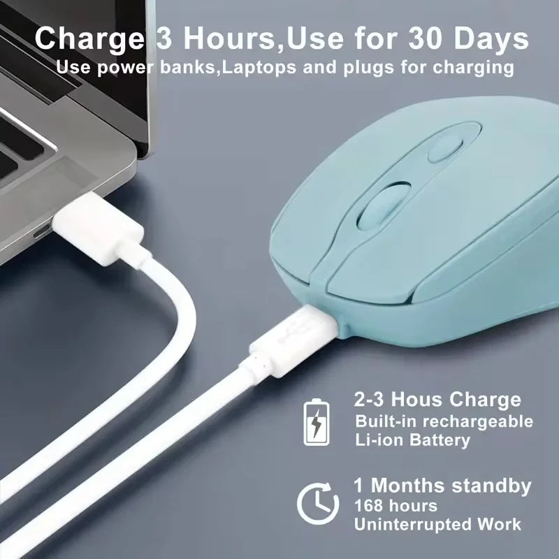 Wireless Computer Mouse Rechargeable Bluetooth-compatible USB Silent