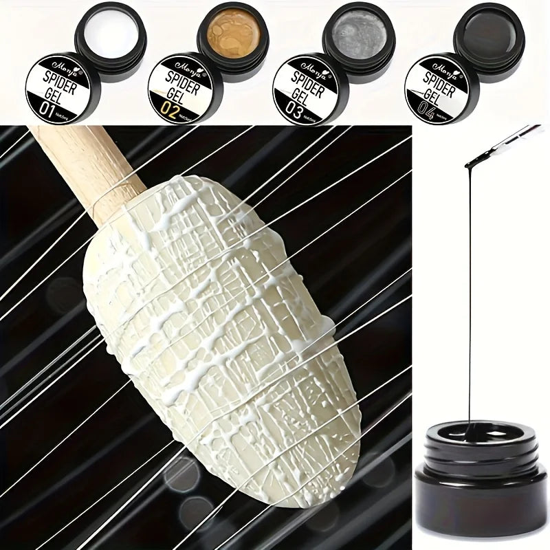 Elastic Carving & Painting Nail Gel Polish – 4 Color Set