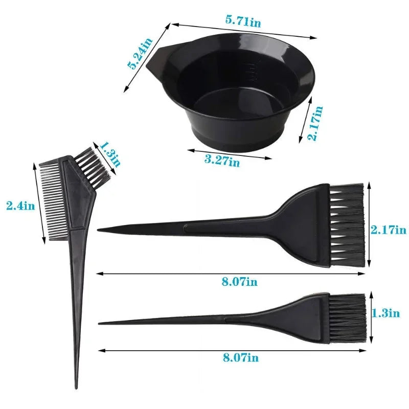 22-Piece Home Salon Hair Dye Kit – Brushes, Bowls & Cape