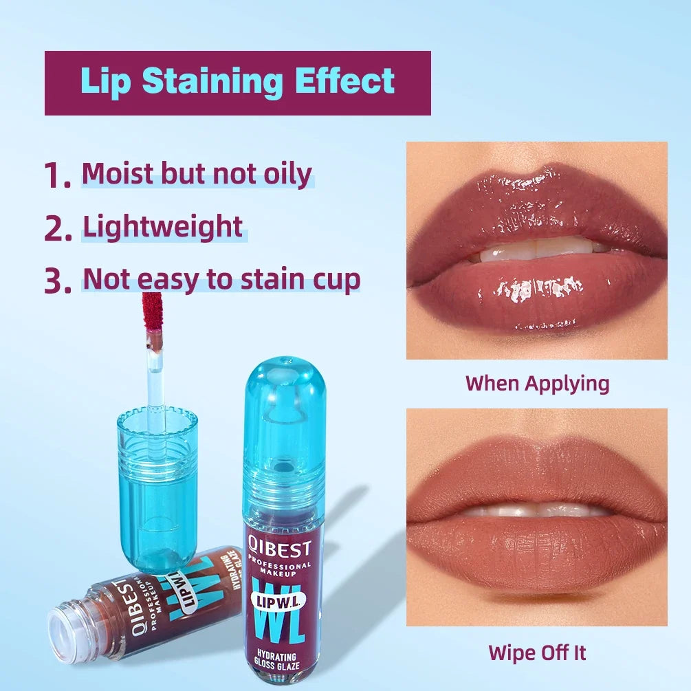 QIBEST Crystal Lip Gloss – Mirror Glaze & Hydrating Lip Tint