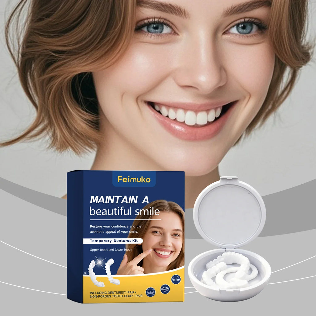 Snap-On Cosmetic Veneers – Reusable Fake Teeth Upper & Lower