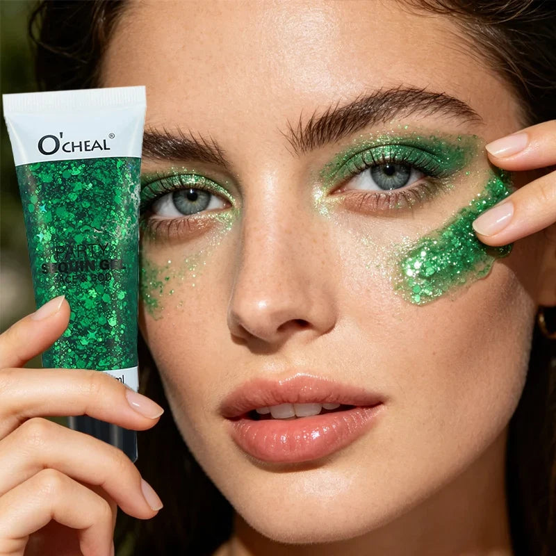 Party Sequin Glitter Gel – Waterproof & Sweat-Proof Body Glitter