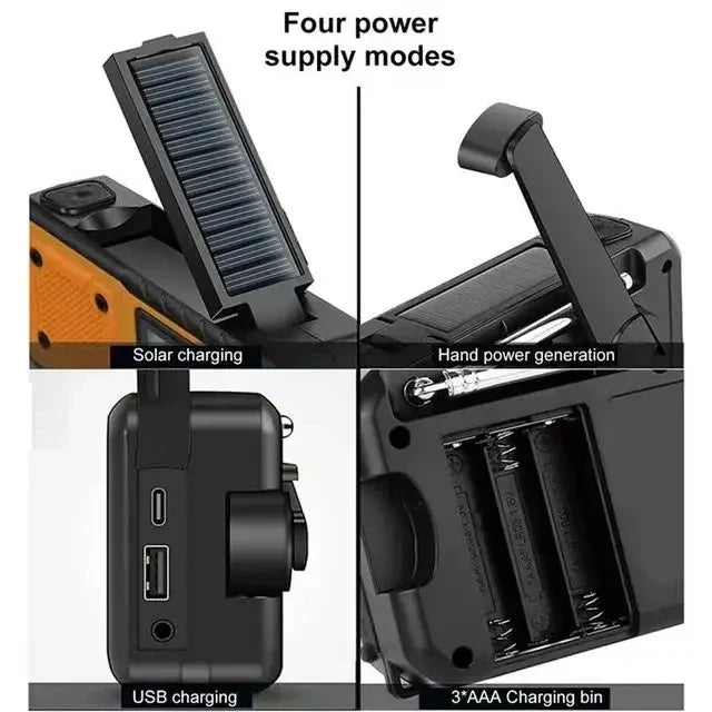 5000mAh Solar Hand Crank Emergency Radio – AM/FM/SW + Flashlight