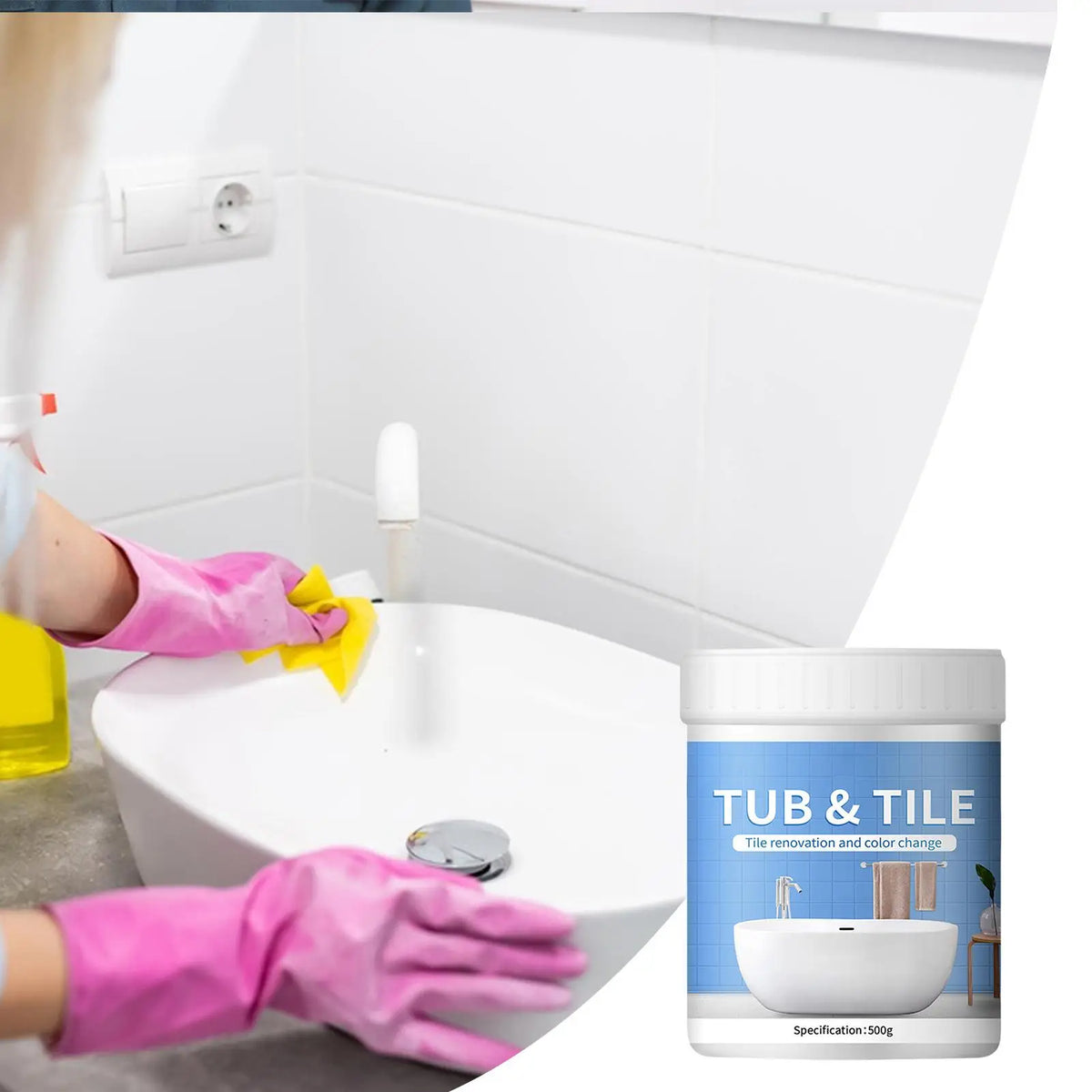 500g Bathroom Tile Paint Kit – Quick-Dry Bath Refinishing Set