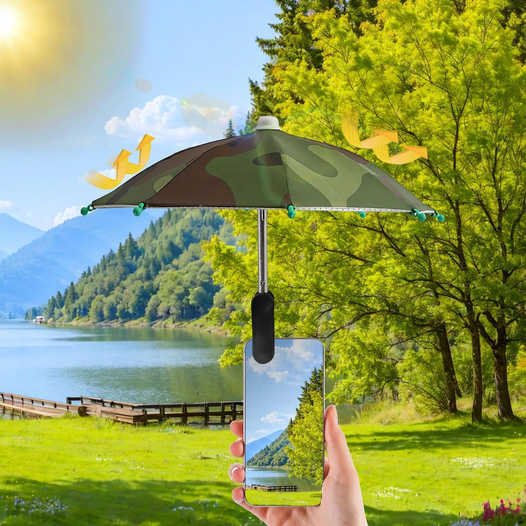 Phone Umbrella Sunshade Clip – UV & Glare Shield for Outdoors