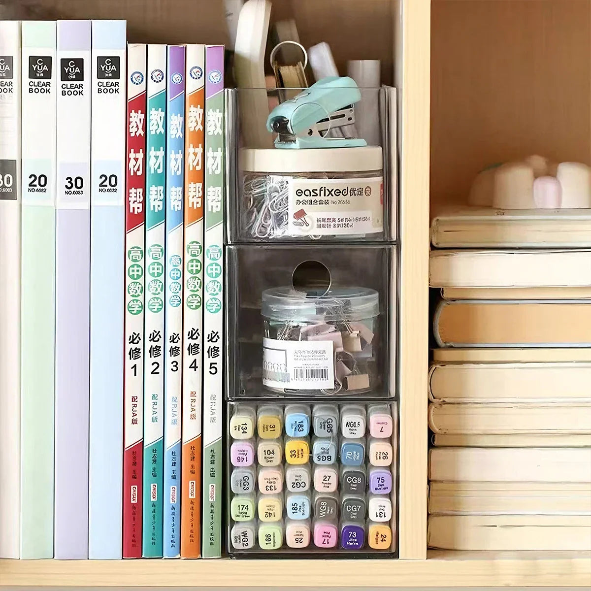 Transparent Desktop Acrylic Stackable Stationery Cosmetics Storage