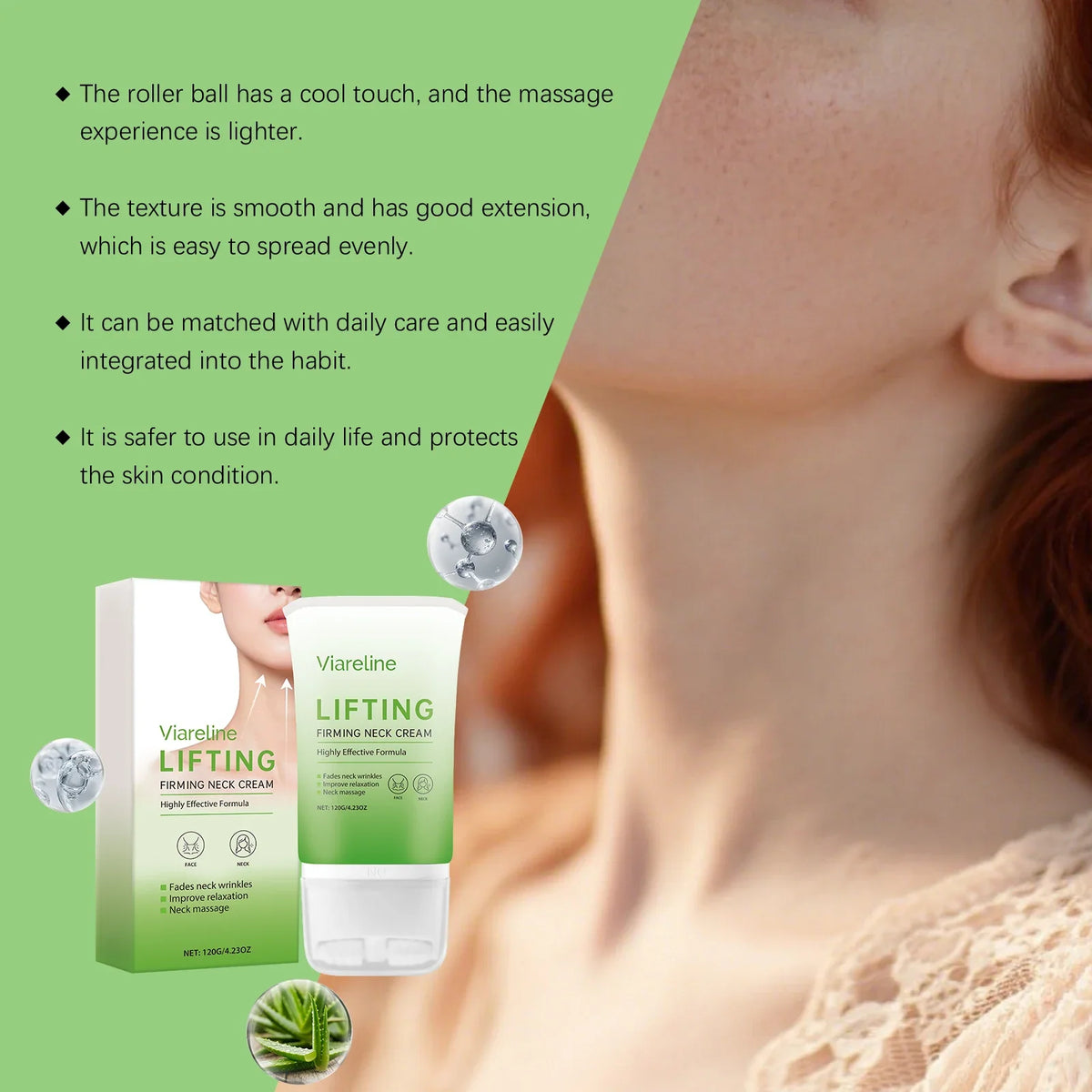 VIARELINE Roll-On Neck Firming Cream – Hydrate & Smooth
