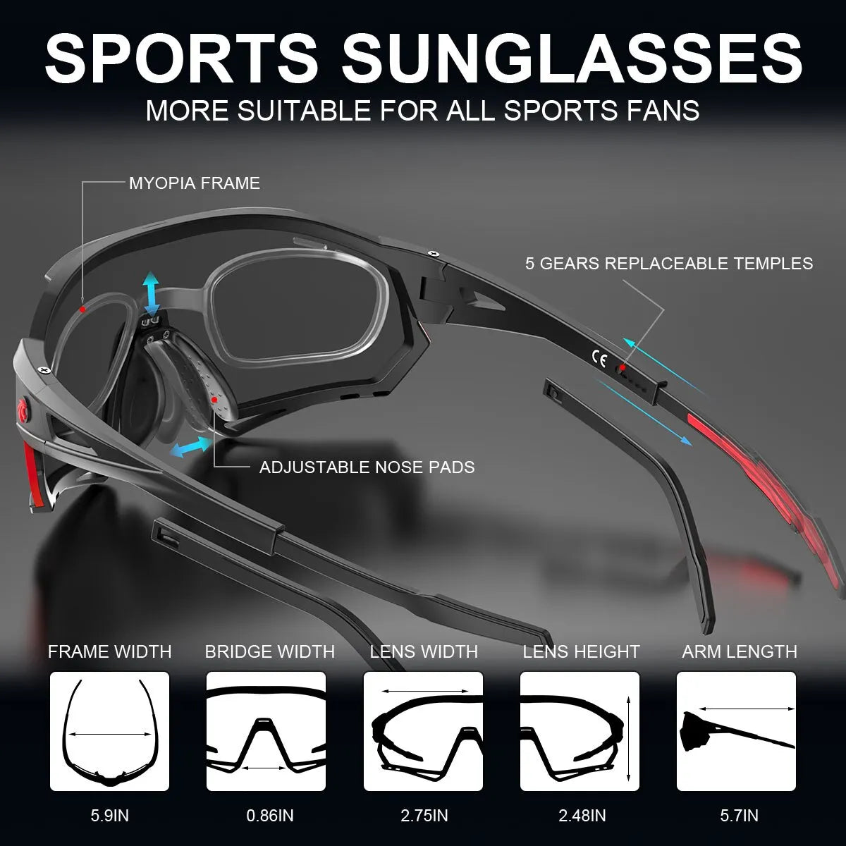 X-TIGER Photochromic Cycling Sunglasses Polarized UV400