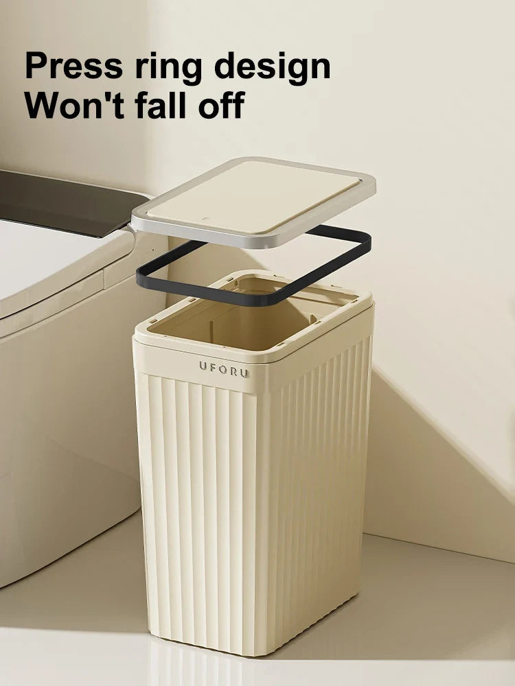 Push-button Waste Bin Large Capacity Non-slip Base Sealed Odour-proof
