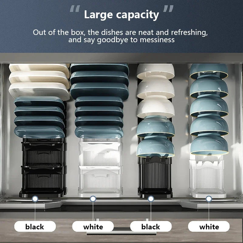 Kitchen Cabinet Dish Rack & Plate Divider Organizer