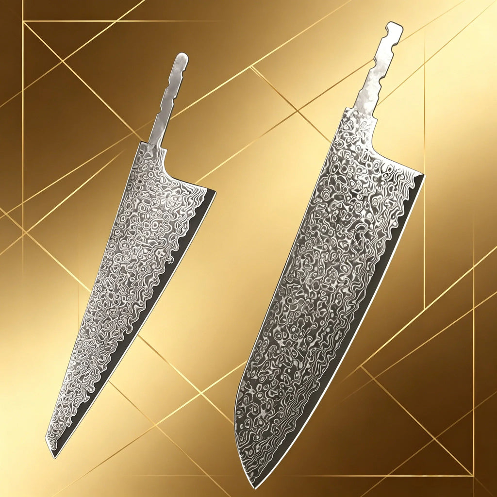 Damascus Steel Cleaver Blade Blank – Hand Forged DIY Knife