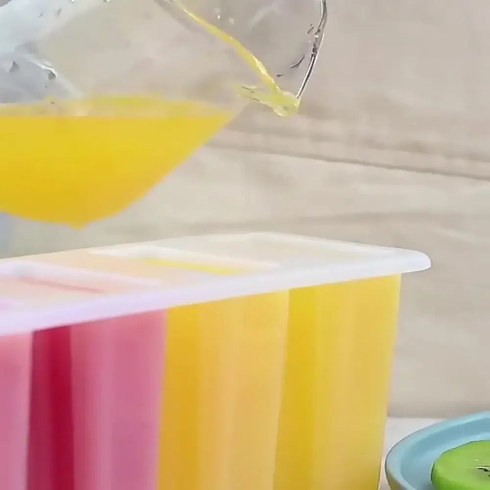 4-Link Popsicle Mold with Lid | Homemade Ice Lolly Maker