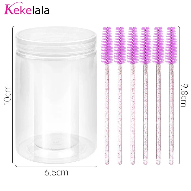 50pc Disposable Mascara Wands & Spoolie Brushes in Bottle