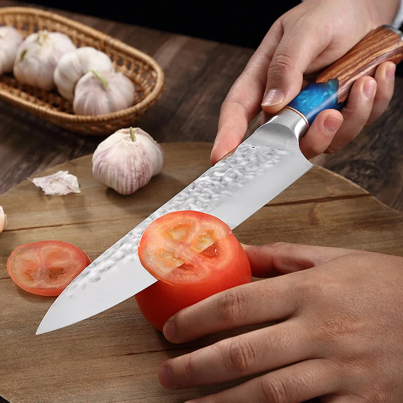 Forged Hammer-Pattern Kitchen Cleaver – Japanese Chef Knife