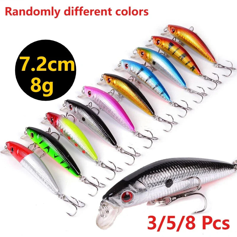 2026 3 5 Random Minnow Lure Bionic Bait Double Hooks Outdoor Fishing
