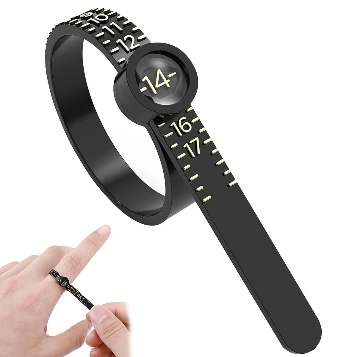Professional Ring Sizer Tool with Magnifying Window | US 1–17
