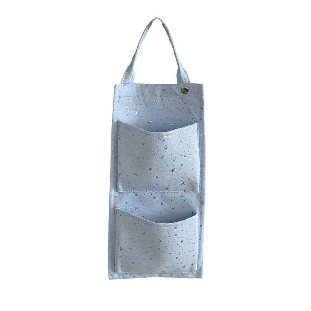 Star Pattern Fabric Hanging Wall Organizer | Multi-Pocket Bag