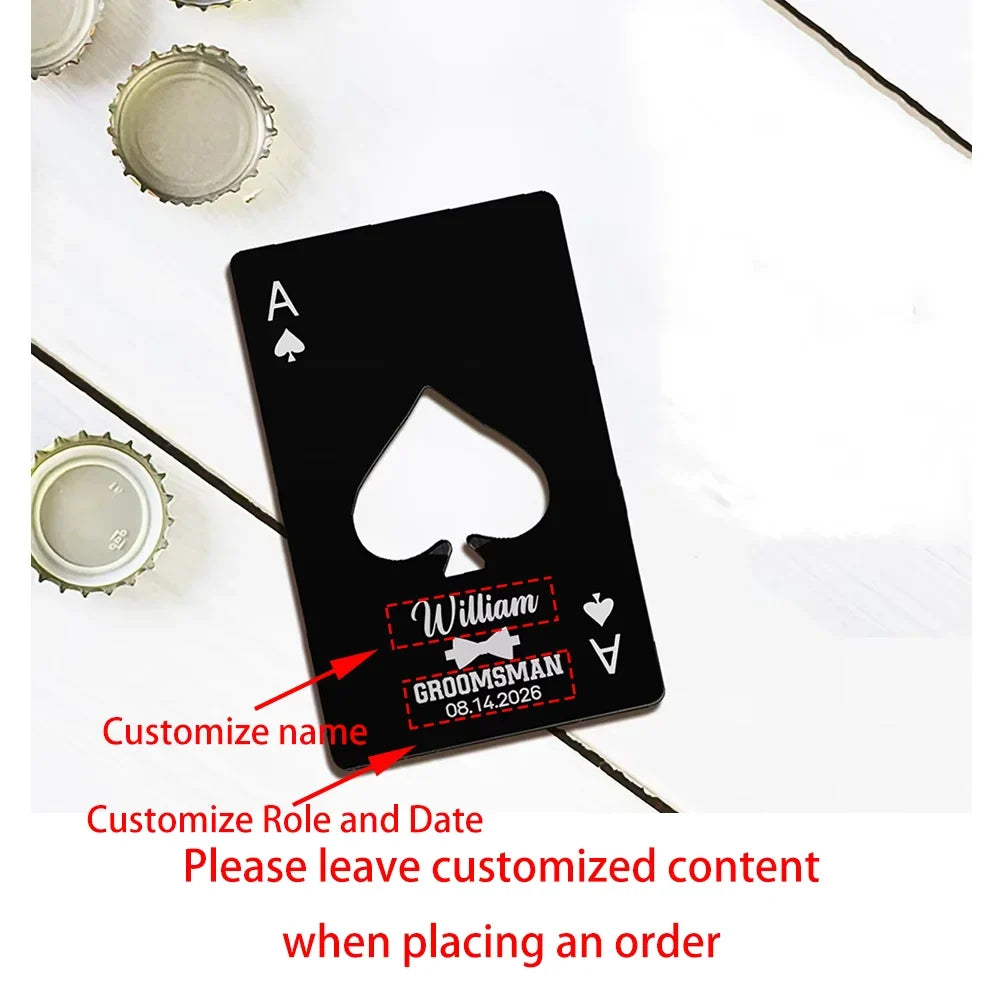 Custom Ace of Spades Metal Bottle Opener – Wedding Party Favor