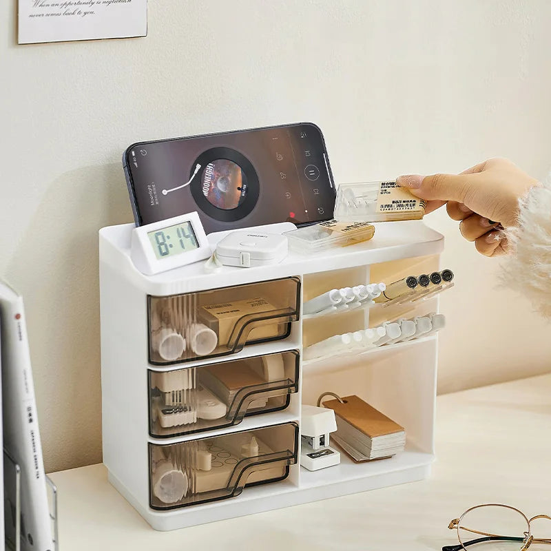 Desktop Stationery Storage Box Multi-layer Large Space Design Easy