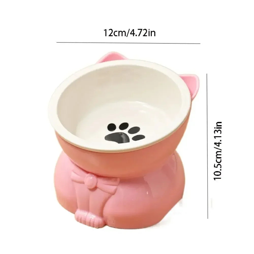 Ceramic Slanted Pet Bowl | Non-Slip Cat & Dog Feeder