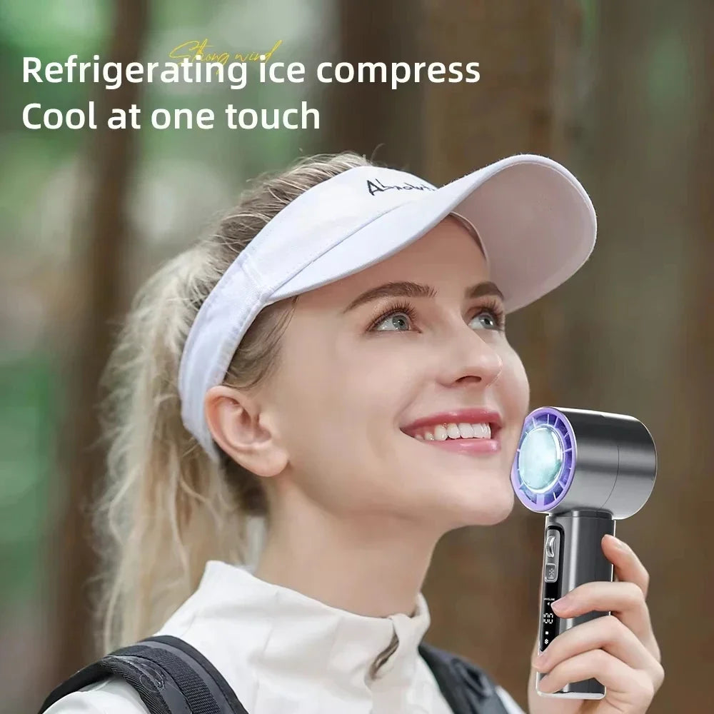 HOMEFISH Semiconductor Cooling Handheld Fan 4000mAh USB Rechargeable