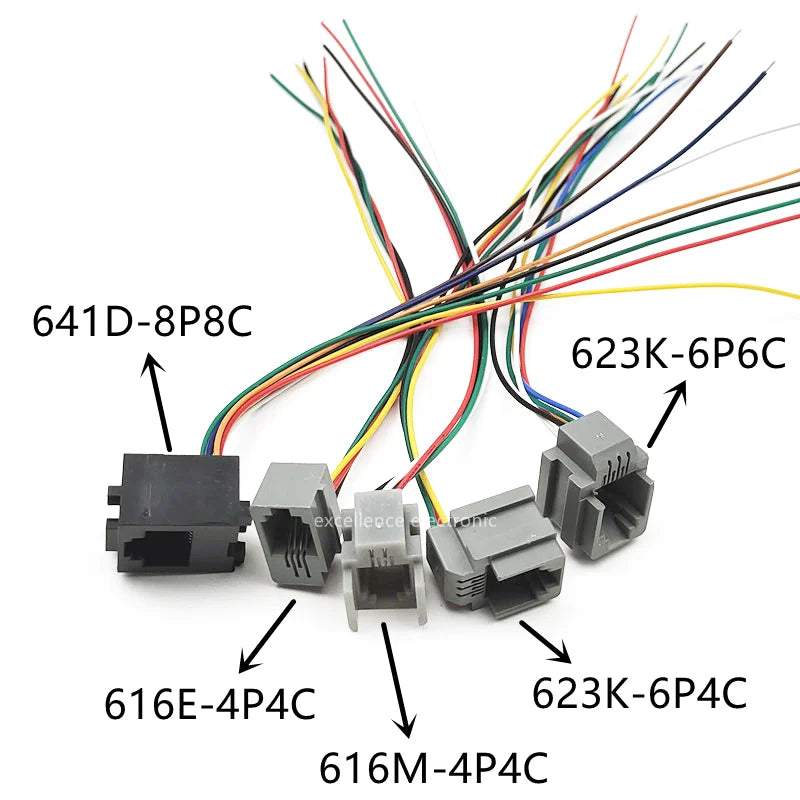 616E 623k 616M 641D RJ11 RJ12 RJ45 Female Socket Internet Phone Cable