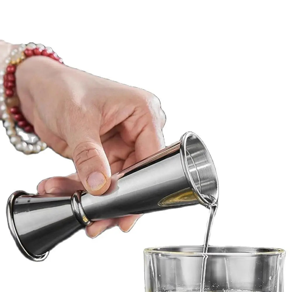 Stainless Steel Dual Shot Cocktail Jigger 1oz & 2oz Bar Measure