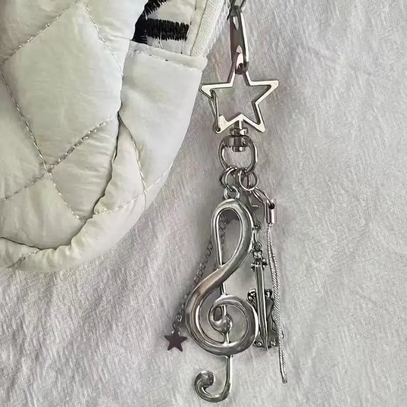 Y2K Musical Notes Guitar Keychain – Bag Charm & Pendant