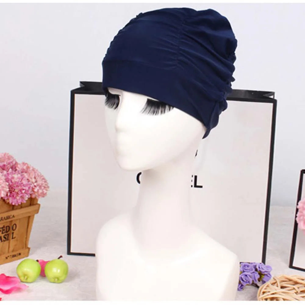 Waterproof Turban Swim Cap for Long Hair – Ear Protection