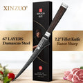 XINZUO 7.2" Damascus Steel Fillet Knife – Ebony Wood Handle