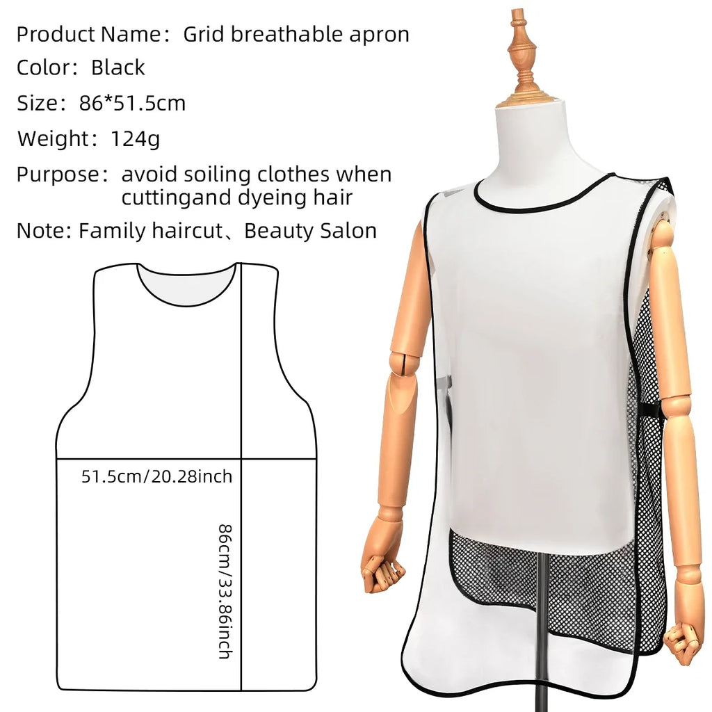 Waterproof Sleeveless Salon Apron | Adjustable Breathable Mesh Back