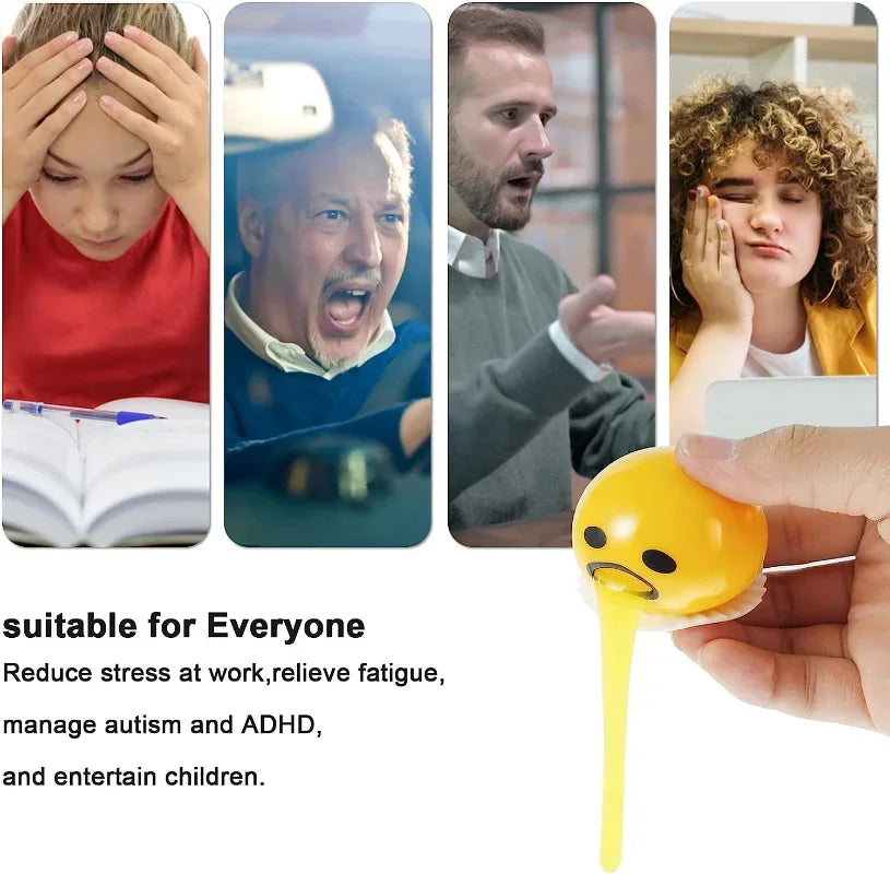 Squishy Egg Yolk Stress Ball – Funny Novelty Squeeze Toy