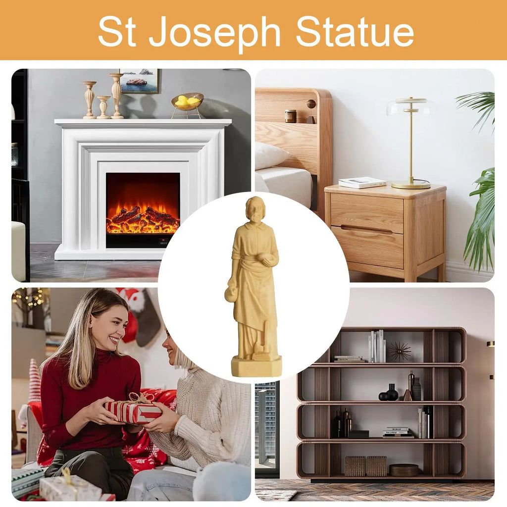 St. Joseph Hand-Painted Resin Statue – Home Décor Figurine