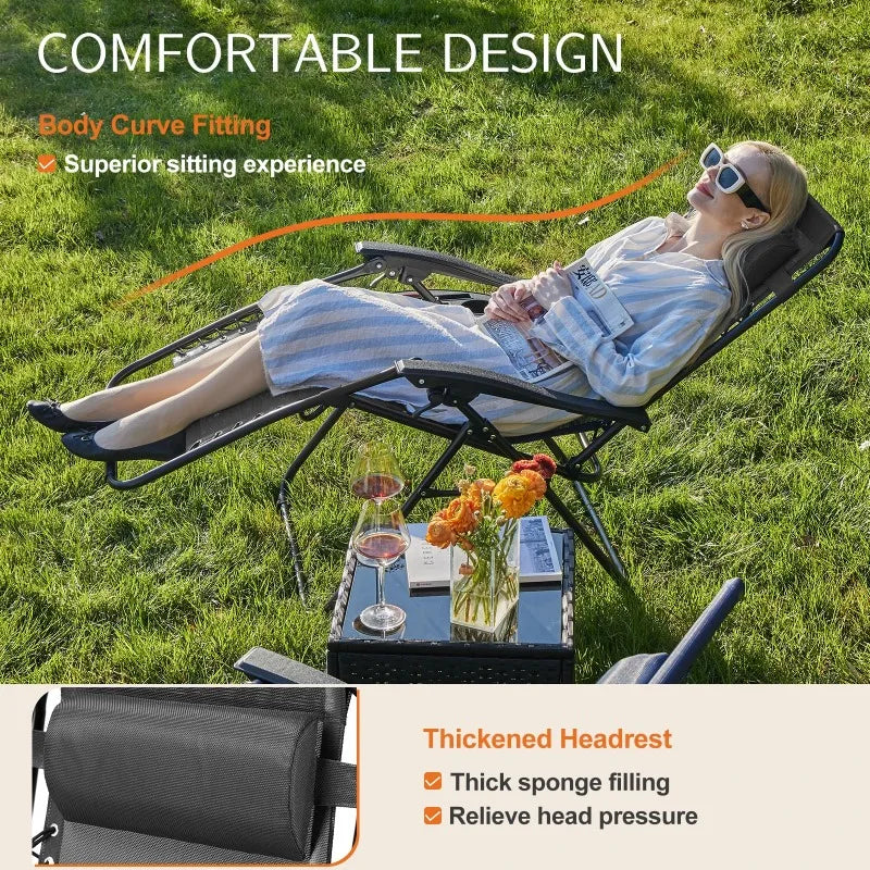 Zero Gravity Recliner Chair – Folding Patio Lounge & Cup Holder