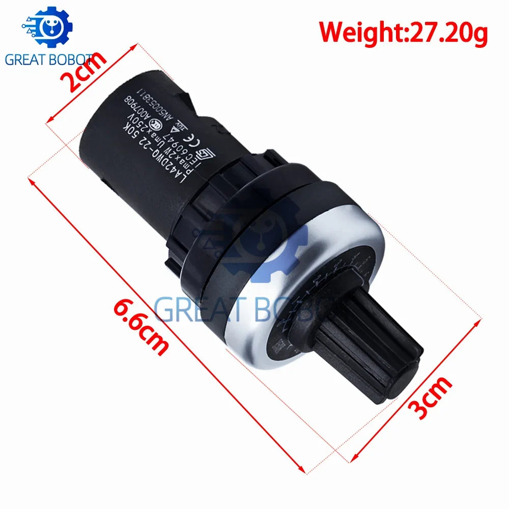 LA42DWQ-22 Rotary Potentiometer 22mm | 1K–500K for Arduino