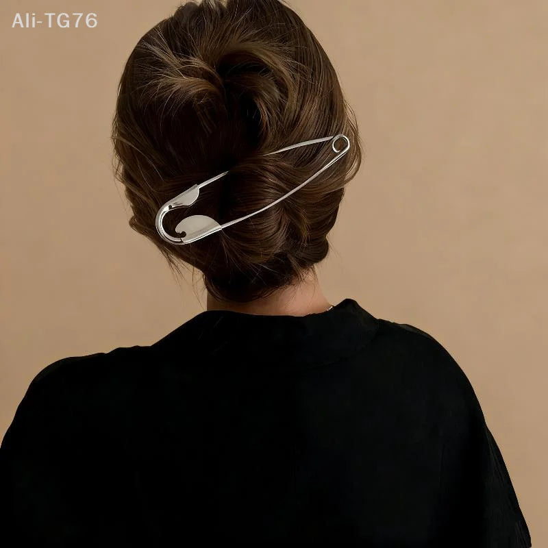 Safety Pin Metal Hair Claw Clip Barrette | Women & Girls