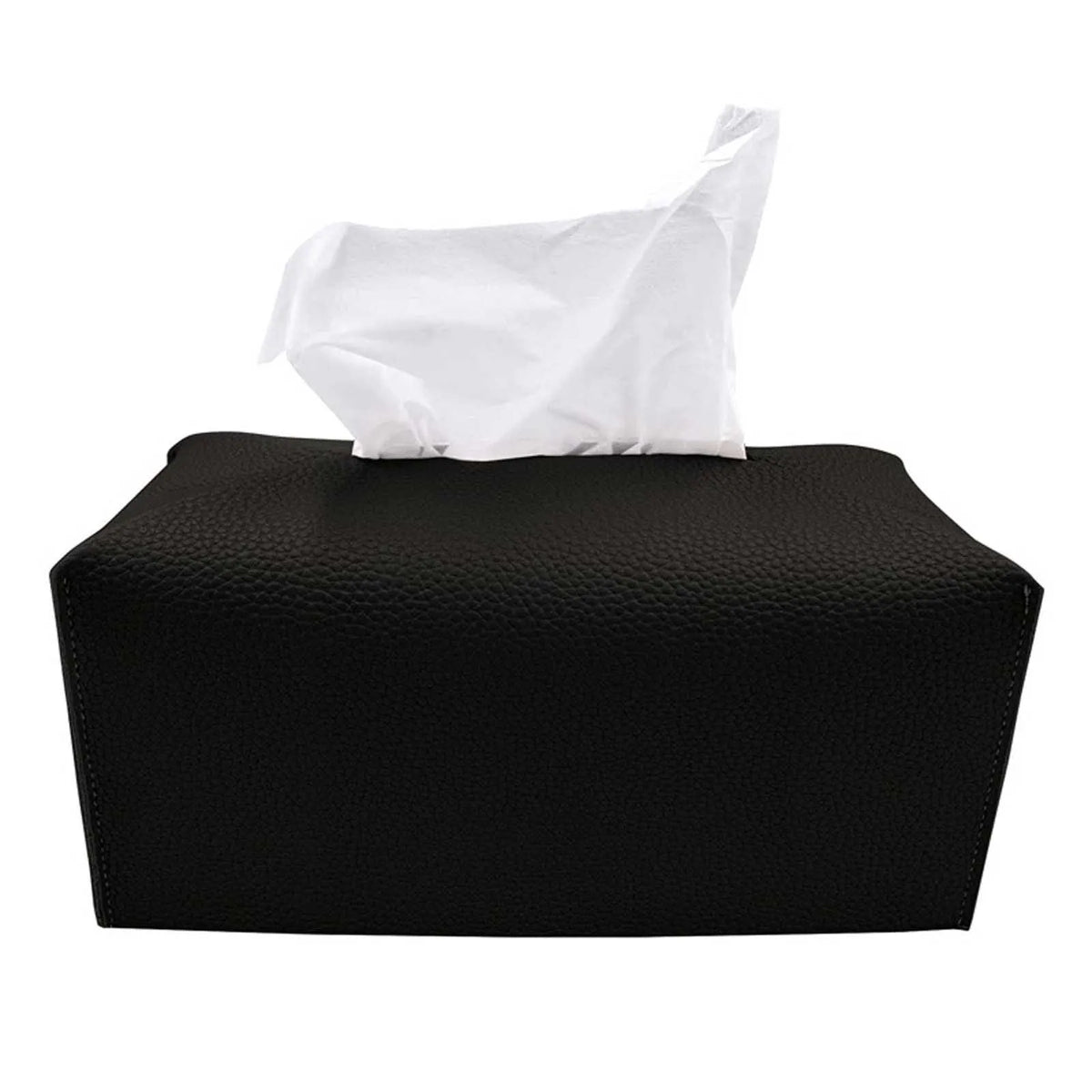 PU Leather Tissue Box Cover Holder | Elegant Desktop Organizer