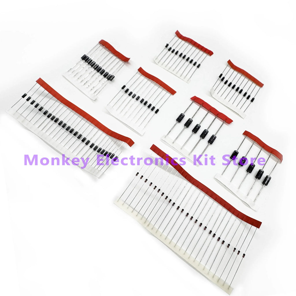 100PCS Diode Kit – 8 Values Schottky & Switching Diodes