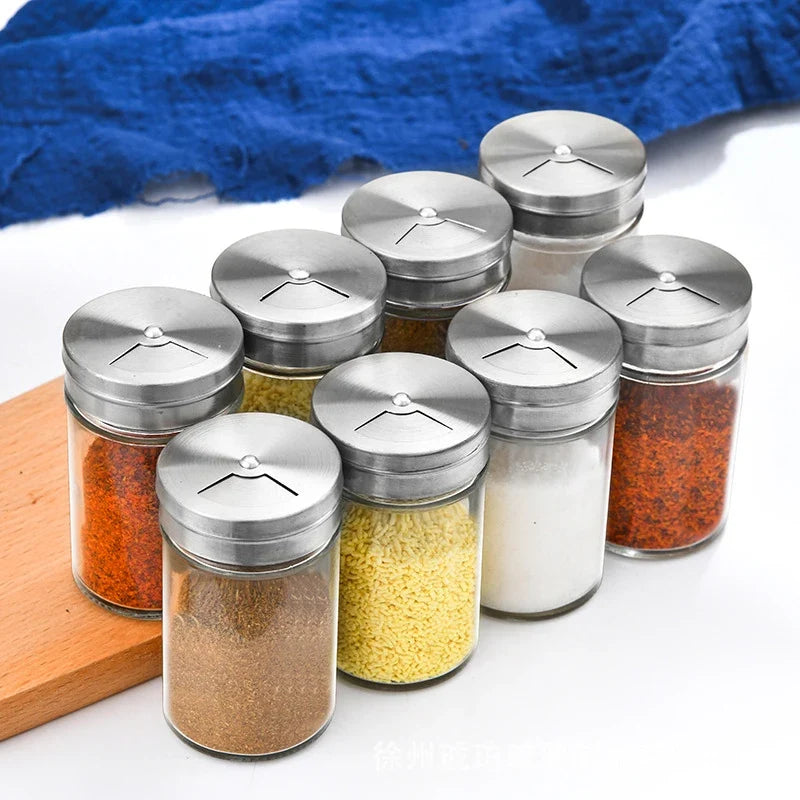 Glass Spice Jar with Airtight Aluminum Cap | Empty Spice Bottle