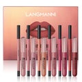 6+6 Lip Gloss Liner Combo Smudge-proof Velvety Nude Shades