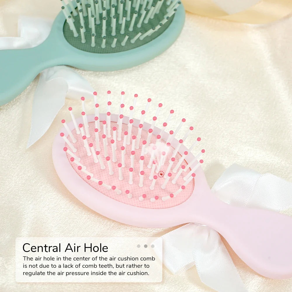 Cute Bowknot Air Cushion Hair Brush – 3 Pastel Colors