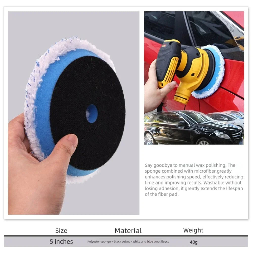 5-Inch Microfiber Car Polishing & Buffing Pad | Waxing Tool