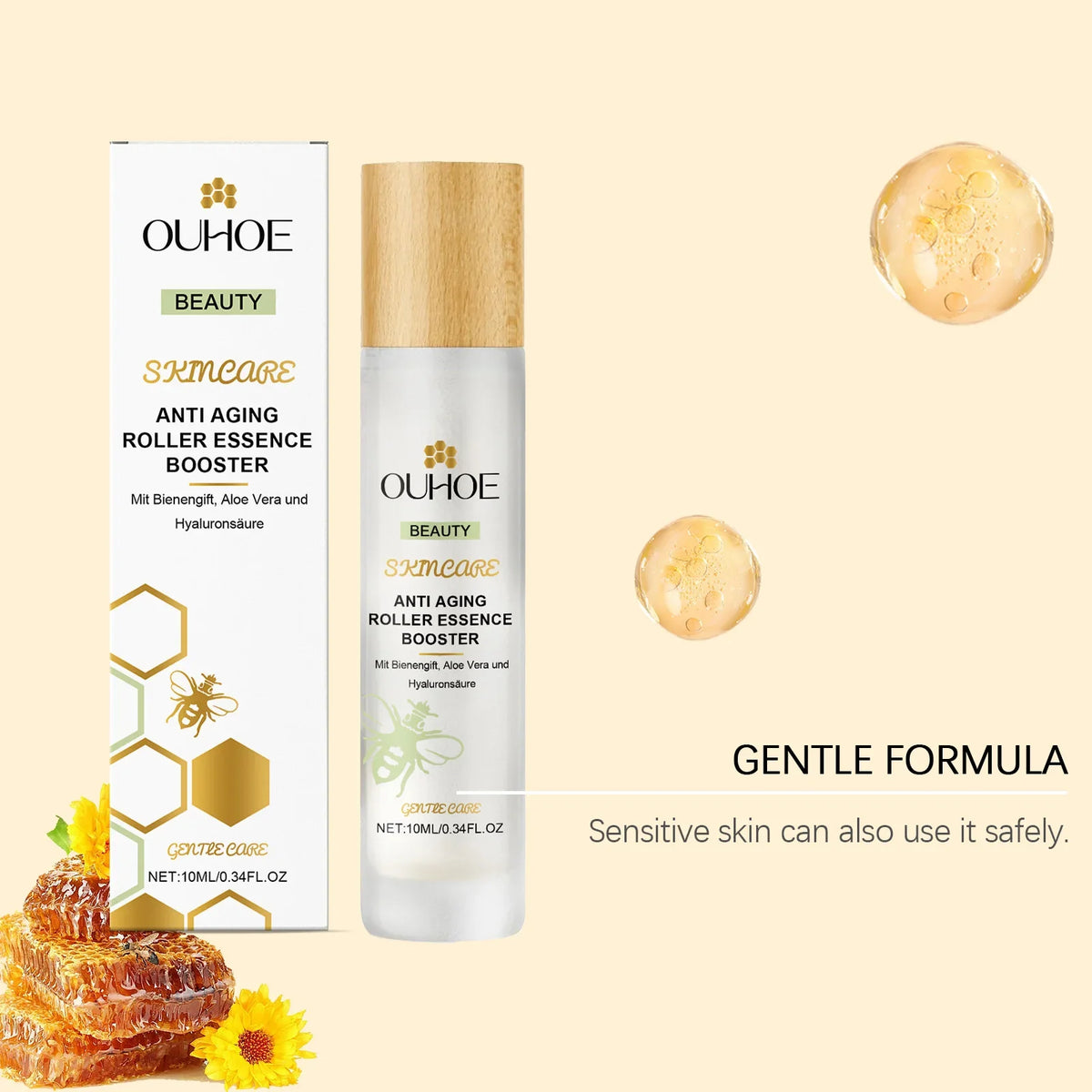 Ouhoe Roller Face Serum – Anti-Aging Night Essence & Moisturizer